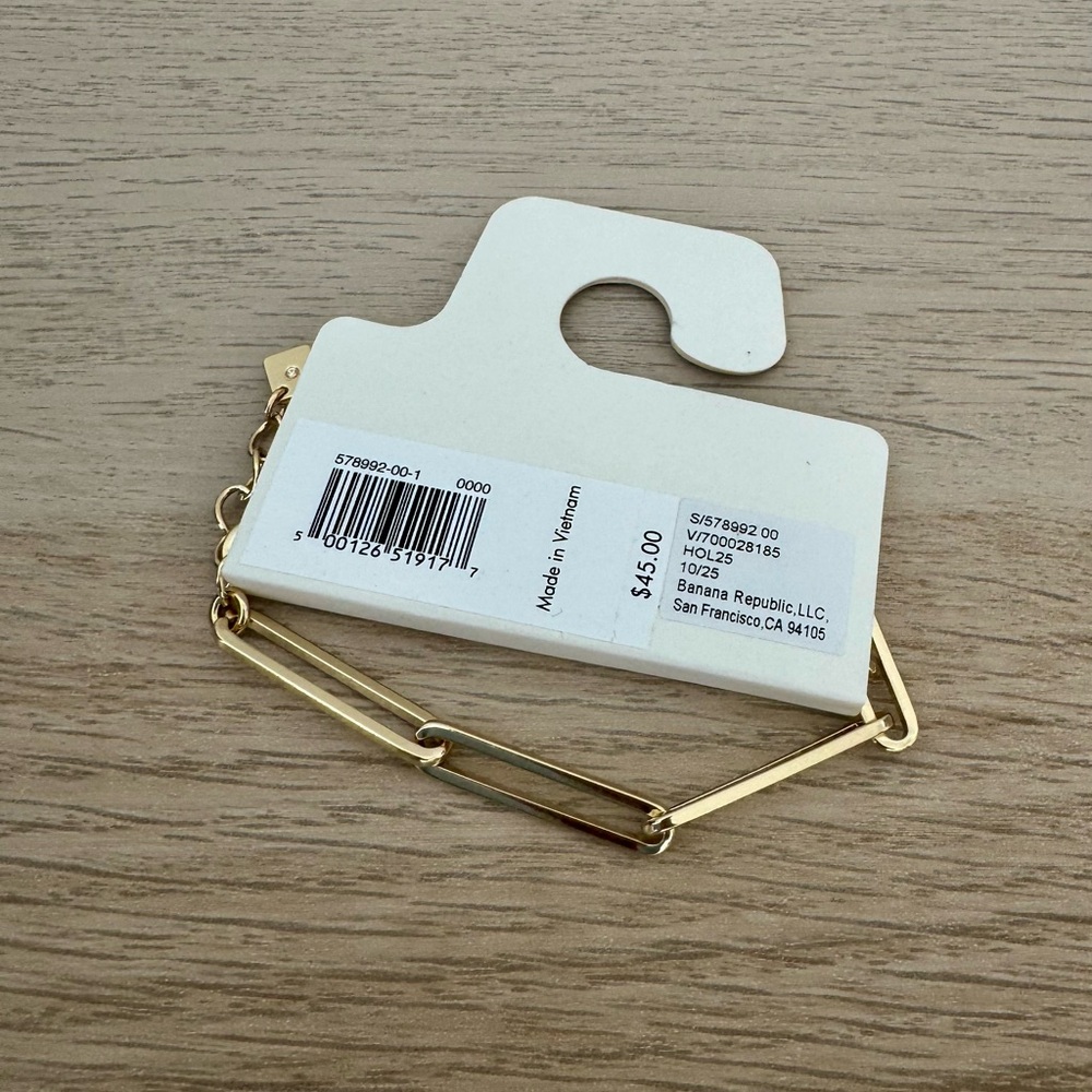 Banana Republic PAPERCLIP CHAIN BRACELET Elegant Gold Bracelet - Picture 5 of 6